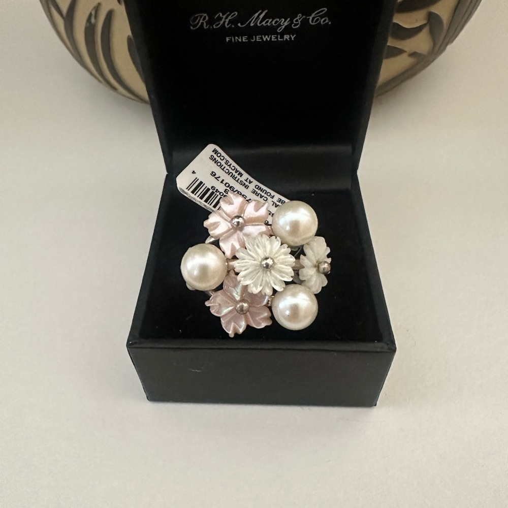 Pink and White Pearl Ring